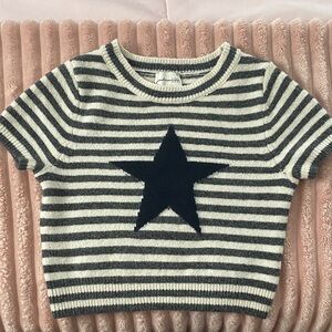 Striped Star cropped sweater